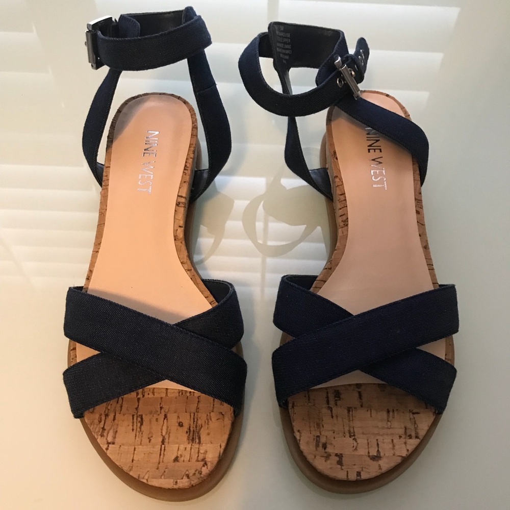 Nine West Denim Sandals Size 5